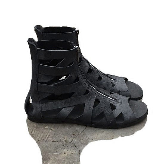 モード系 グラディエーターサンダル メンズ レザーサンダル レースアップブーツ サマーブーツ 本革サンダル 本皮 メンズファッション V系 モードファッション サンダル 送料無料 インポート 変形 スタイル ストリート系 30代 ビジュアル系 黒 靴 ベビーグッズも大集合