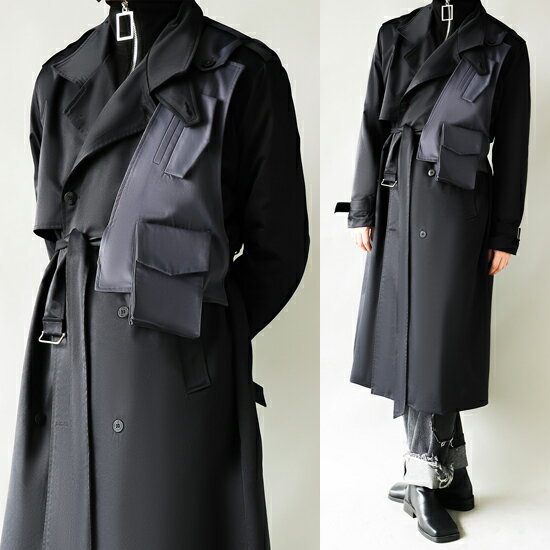 モード系 コート メンズ ロングコート メンズ ミリタリーコート メンズ ロング丈 送料無料 インポート アウター キレイ目 お兄系 ホスト V系 ビジュアル系 ファッション ストリート系 モード系 ファッション 衣装 送料無料 2023 秋 冬 新作 レディース ユニセックス