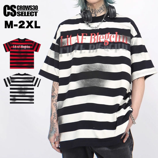 Tシャツ メンズ ボーダー モード系 Tシャツ メンズ V系 カットソー メンズ ビッグTシャツ メンズ 大きいサイズ Tシャツ メンズ バンド Tシャツ Y2K ファッション 送料無料 2024 夏 春 新作 ホスト V系 ヴィジュアル系 ファッション 個性的 衣装 韓国 ファッション