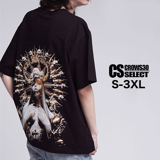 モード系 メンズ Tシャツ メンズ モード系 Tシャツ メンズ モード系 カットソー メンズ 大きいサイズ tシャツ ゴシック スカル ドクロ 女神 パンク ロック 新作 お兄系 ホスト V系 ビジュアル系 ファッション スカート男子 地雷系 バンド ステージ衣装