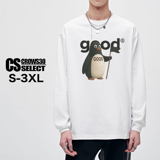 乐天商城 - モード系 ロングTシャツ メンズ トップス V系 Tシャツ メンズ 長袖 メンズ モード系 メンズ ロンT レディース ペンギン アニマル 大きいサイズ ヴィジュアル系 ファッション スカート男子 V系 トップス ヴィジュアル系 ファッション 衣装 韓国 ファッション