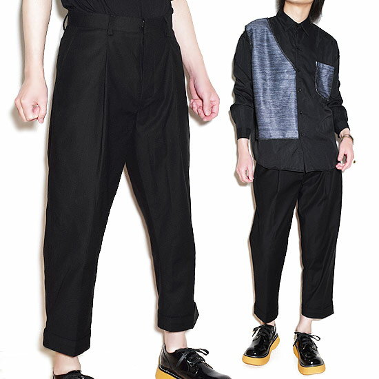スラックス メンズ スラックスパンツ モード系 パンツ モード系 ボトムス バルーンパンツ ビジネスパンツ メンズ クロップドパンツ メンズ きれい目 お兄系 ホスト V系 ヴィジュアル系 ファッション ストリート系ファッション 衣装 レディース ブラック 黒 alcw 2