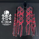 シャツ メンズ モード系 シャツ メンズ V系 シャツ メンズ ドローコード ビッグシャツ オーバーサイズシャツ レッド 赤 ロング丈 シャツ レディース 20...