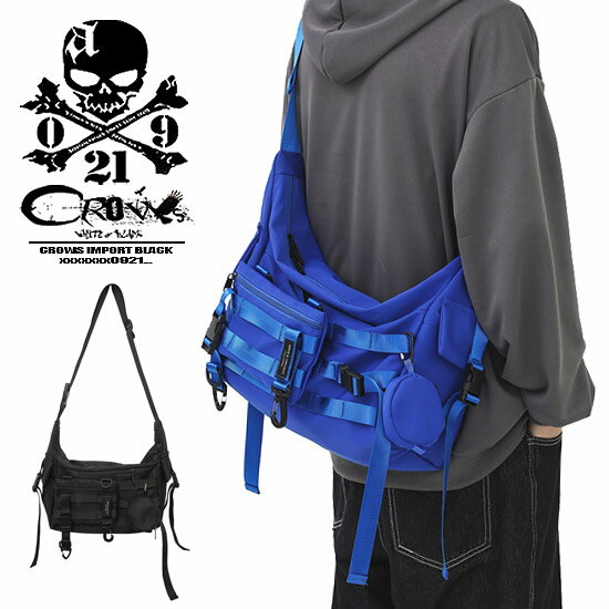 楽天クローズCROWS-WHITEorBLACK-ショルダーバッグ メンズ モード系 ボディバッグ レディース ボディーバッグ ウエストバッグ メッセンジャーバッグ 送料無料 BAG V系 ヴィジュアル系 ファッション ホスト ビター系 BITTER系 BAG 男 鞄 30代 40代 大人 レディース ユニセックス alcw ブルー 青 バッグ