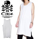 ロングタンクトップ メンズ モード系 タンクトップ メンズ ワンピース レディース Tシャツ メンズ ロング丈 タンク モード系 トップス インナー 十字架 ク...