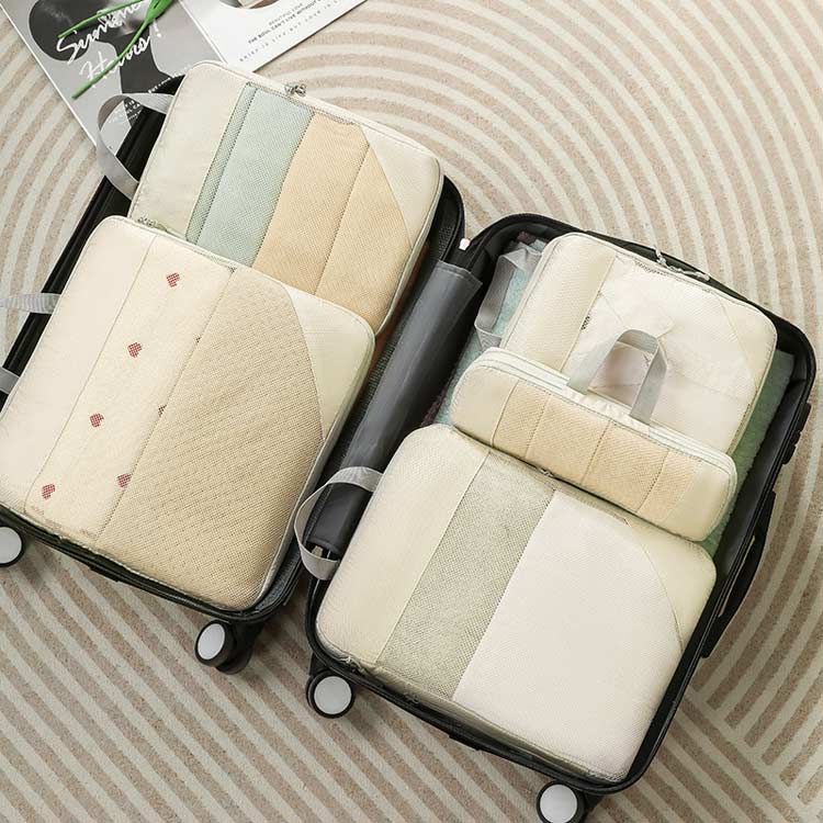 圧縮バッグ 衣類圧縮袋 6点セット ファスナー 圧縮袋 旅行 シューズバッグ 靴収納 トラベルポーチ 簡単圧縮 衣類仕分け 撥水 バッグインバッグ 軽量 旅行 便利グッズ 出張