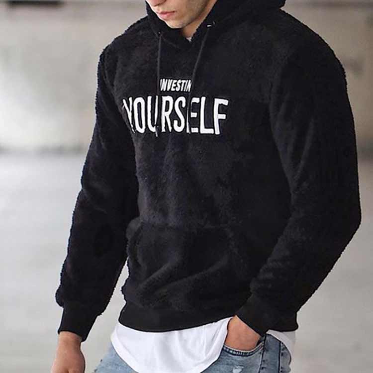 フーディ 刺しゅう 英字 メンズ おしゃれ パーカー トップス ハーフジップ プルパーカー トレーナー 選べる2タイプ 立ち襟 スタンドカラー フード付き 長袖 ボア 2