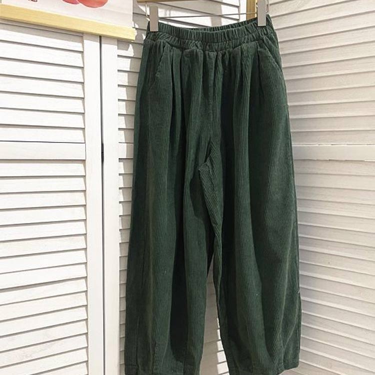 レディース 裏起毛 厚手 コーデュロイ コクーンパンツ ワイドパンツ 裾タック 選べる2タイプ ロングパンツ 綿 コットン 綿 ウェストゴム 体型カバー ボトムス 春 バルーンパンツ