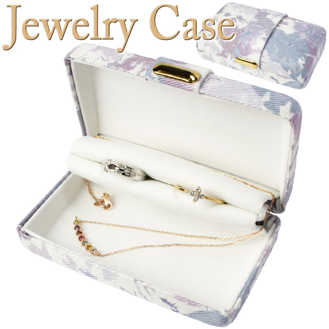 ジュエリーケース 携帯用 ミニ 花柄キャンバス生地 トラベラー JEWELRY CASE BOX ボックス 宝石箱 旅行 小型 アクセサリーケース 日本製 送料 2個まで300円 3個350円 3980円以上購入で送料無料