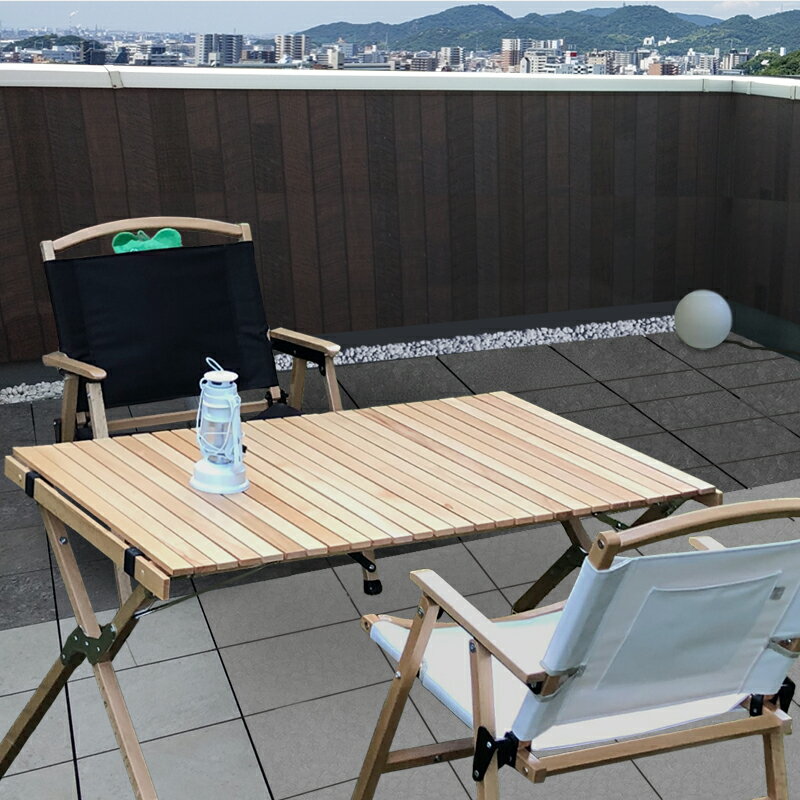【送料無料】ワンタッチ ローチェア W100×D60×H44cm 天然木 収納バッグ付き アウトドアでもお部屋でも！
