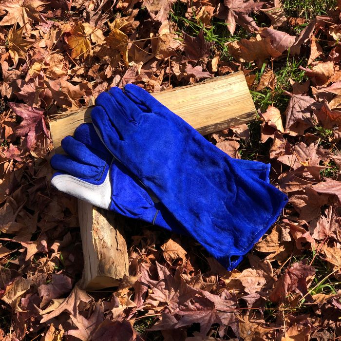 【送料無料!】焚き火グローブ 手袋2枚(両手1set) キャンプグローブ 耐熱グローブ bbq 補強済 裏起毛 牛革 フリーサイズ オーブン料理や薪割り、DIYでの溶接にかっこいいレザーグローブ 焚火 たき火