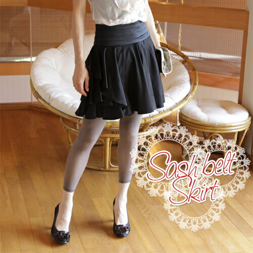 ☆詰め放題福袋チケット対象商品☆Adonisis アドニシス サッシュベルト フレアスカート ミニスカート 送料無料 レディース 女性 かわいい 9号 Mサイズ...