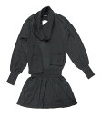 ストール付 ウエストリブ チュニック セーター(返品交換ギフト包装不可)レディース 女性 かわいい 9号 Mサイズ ファッション トップス 秋 冬 Vネック 骨...