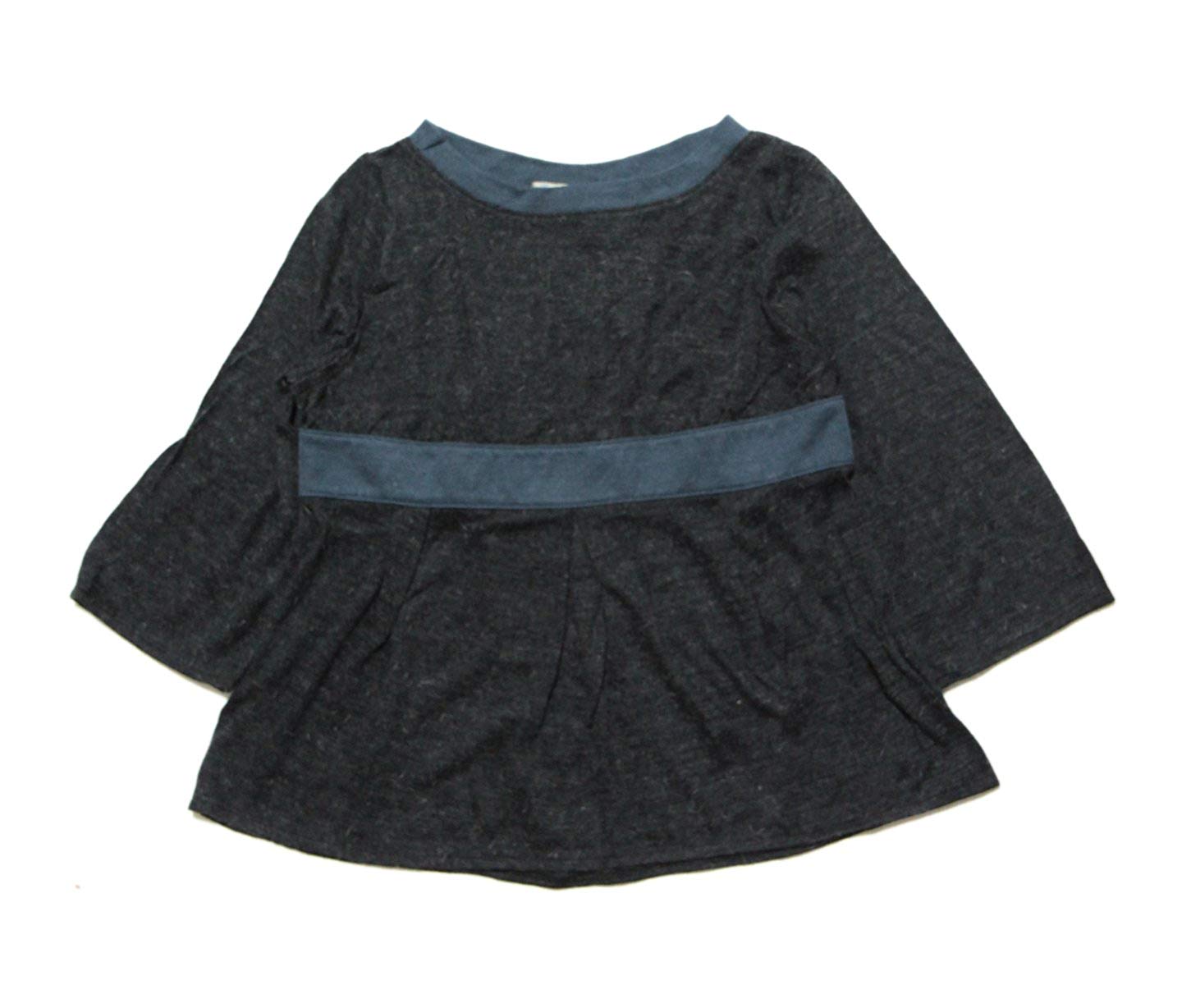 ☆選べるレディース服3点福袋対象商品☆スカートにもパンツにもスタイリングしやすい♪配色 ラビローラン トップス[SG]（返品交換ギフト包装不可）レディース 婦人服 かわいい クロップド丈 カットソー 五分袖 秋服 冬服 春服 骨格ウェーブ グレイ ブラック 9号