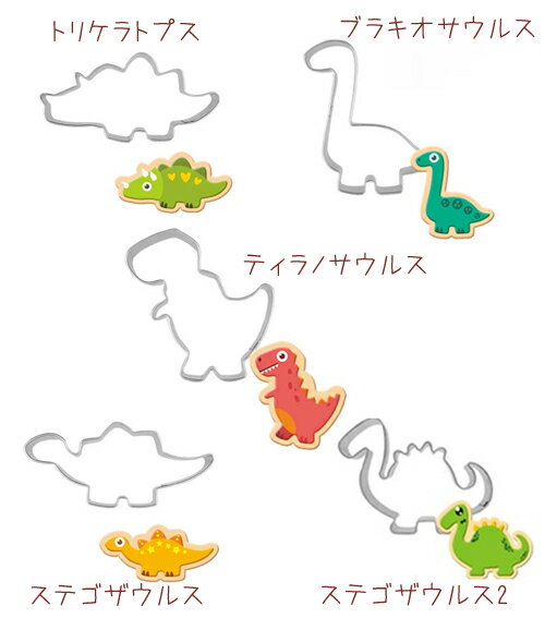 ★メール便選択可★恐竜のクッキー型 クッキーカッター dinosaur ※返品交換は承っておりません。トリケラ..