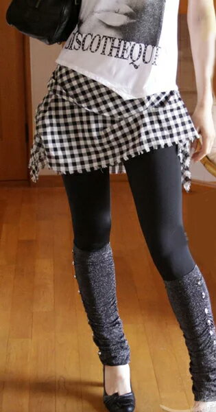 ☆詰め放題福袋チケット対象商品☆Re.Verofonna ヴェロフォンナ スタッズ レッグウォーマー レギンス 2点セット トレンカタイプ (返品交換不可)fs...