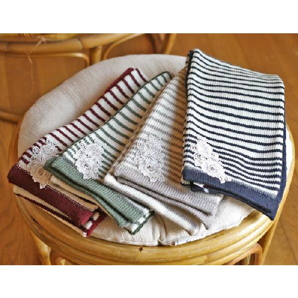 ラモーレ ボーダー レース ニット マフラー（返品交換ギフト包装不可）レディース 婦人服 女性 シンプ..