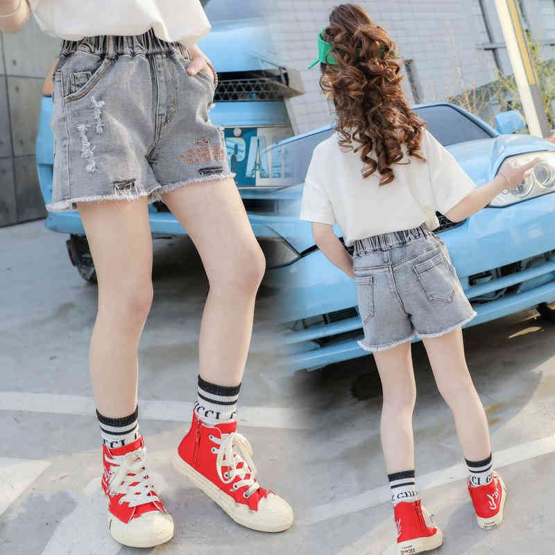 Rakuten - ジーンズ 韓国 子供服 ボトムス 女の子 デニムパンツ ショートパンツ 女の子 キッズ半ズボン ダメージ ゆったり 短パン 通学 カジュアル 普段着 通園