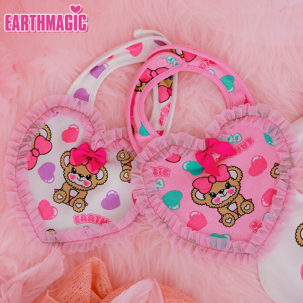 EARTHMAGIC【正規取扱店】アースマジックベビー キャンディーハートベビー総柄ハートスタイ マフィー ベビー服 ベビー 赤ちゃん 女の子 乳児 出産祝い ベビーギフト ビブ 3ヶ月 6ヶ月 1歳 【50%OFF】