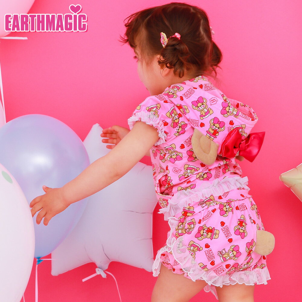 クーポンで更に10%OFF☆【50%OFF】EARTHMAGIC BABY【正規取扱店】アースマジックベビー ハローマフィー総柄しっぽ付きブルマ クマしっぽ..