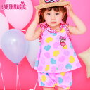 EARTHMAGIC BABYアースマジックベビー シルエットマフィー総柄 チュニック＆ブルマセット ノースリーブ ベビー服 赤ちゃん 女児 女の子 乳児 出産祝い ベビーギフト 80～90cm