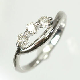 Cubic Zirconia - ダイヤモンド ピンキーリング K10WG・ダイヤモンド0.2ct　ピンキーリング（指輪） ダイヤモンド指輪