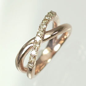 ダイヤモンド リング ピンクゴールド K10PG・ダイヤモンド0.25ct ピンキーリング（指輪） ダイヤモンド指輪