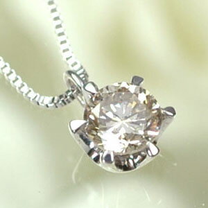 ダイヤモンド ネックレス 一粒 K18WG・ダイヤ(LB)0.2ct　スタッドペンダント(ネックレス）