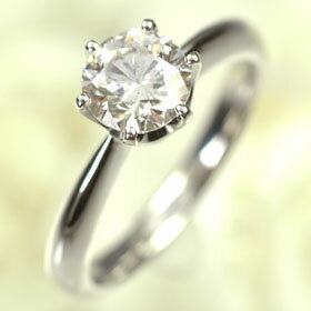婚約指輪 1カラット プラチナ・ダイヤモンド1.0ct(H・SI・GOOD・鑑定書付) エンゲージリング(婚約指輪)