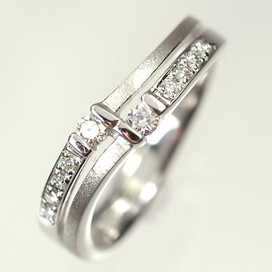 ダイヤモンド リング K18WG・ダイヤモンド0.15ct　アニバーサリー10リング（指輪）【結婚10周年記念】..