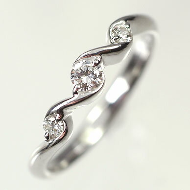 ダイヤモンド リング スリーストーン K18WG・ダイヤモンド0.16ct スリーストーンリング（指輪） ダイヤモンド指輪