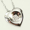ダイヤモンド ネックレス ハート&キューピッド K18WG・ダイヤ0.02ct(H&C・鑑別書カード付) ハートペンダント(ネックレス)【あす楽対応】(4)