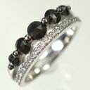 ダイヤモンド リング K18WG・ダイヤ&ブラックダイヤ0.89ct ダブルリング(指輪) ダイヤモンド指輪(4)