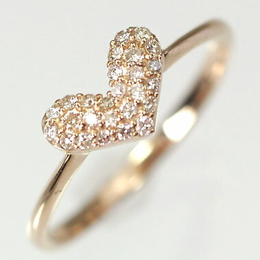 Diamond - ダイヤモンド リング ピンクゴールド K18PG・ダイヤ0.15ct　ハートパヴェリング（指輪） ダイヤモンド指輪