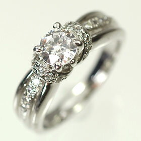 婚約指輪 プラチナ・ダイヤモンド0.5ct(F・VVS・3EX・H&C・鑑定書付) エンゲージリング(婚約指輪) 送料無料