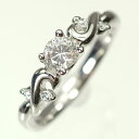 婚約指輪 プラチナ・ダイヤモンド0.3ct(F・VVS・3EX・H&C・中央宝石鑑定書付) エンゲージリング(婚約指輪) プロポーズリング