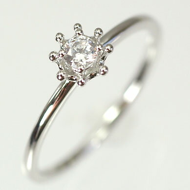 婚約指輪 プラチナ・ダイヤモンド0.1ct（H・SI・GOOD・鑑定書付） エンゲージリング（婚約指輪） プロポーズリング