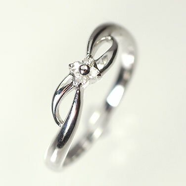 ダイヤモンド リング【ホワイトゴールドリング】K10WG・ダイヤモンド0.03ct　ピンキーリング（指輪） ダイヤモンド指輪
