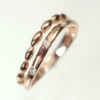 ダイヤモンドリングピンクゴールドK...