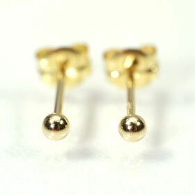 K18・地金 丸玉ピアス 2mm レディース