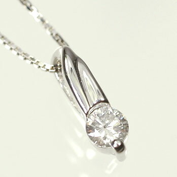 ダイヤモンド ネックレス K18WG・ダイヤ0.1ct　シンプルペンダント（ネックレス）
