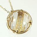 ダイヤモンド ネックレスK18・ダイヤ0.07ct・スモーキークォーツ レイヤーペンダント(ネックレス)(4)