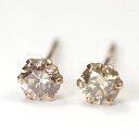 ダイヤモンドピアス ピンクゴールド 一粒 K18 PG ブラウンダイヤモンド0.3ct ダイヤモンド 0.3カラット 一粒 ピアス ダイヤ ダイヤモンド ピアス 18金 ピアス 18K スタッドピアス 両耳用