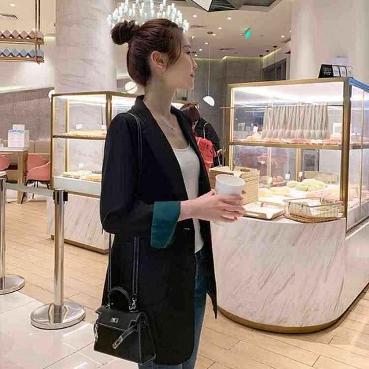 テーラードジャケット レディース 春 秋 ジャケット テーラード 長袖 ライトアウター 大きいサイズ コート フォーマル スーツ 黒 ブラック ストレッチ ジャケット カジュアル オフィス 通勤 OL 送料無料 cyoacyoa-10000986 CYOAcyoa SHOP サンプル画像3