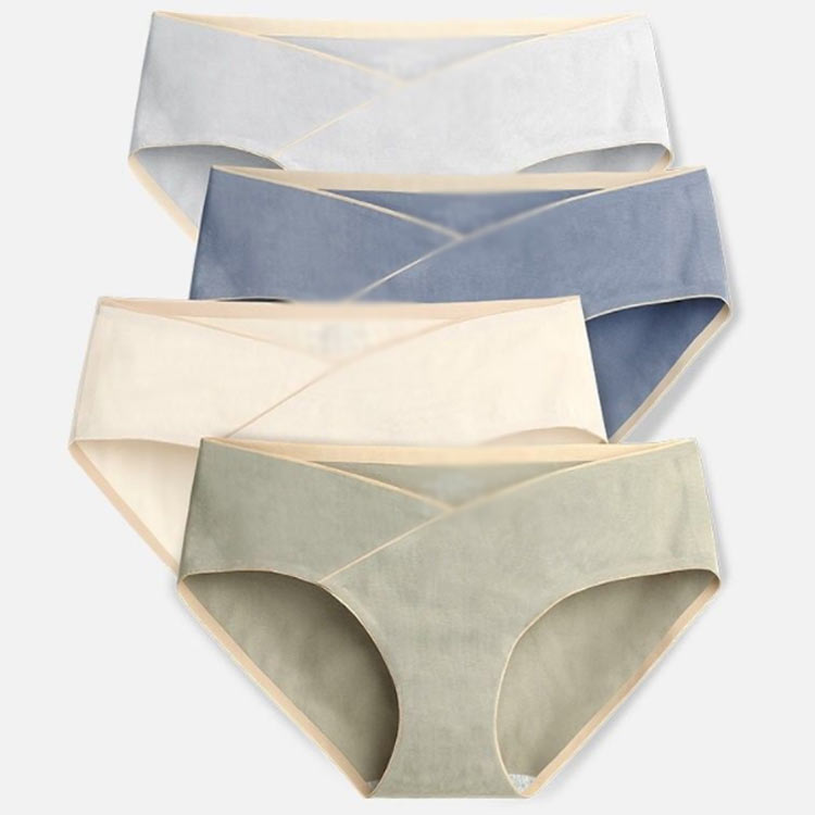 4枚セット ローライズ 妊娠 妊婦用 産前 産後 おしゃれ ストレッチ 出産準備 ショーツ パンツ 下着 コットン 抗菌 シームレス 通気性 インナー 伸縮性 綿 無地 柔らかい 無縫製 初期 パンツ マタニティ 2