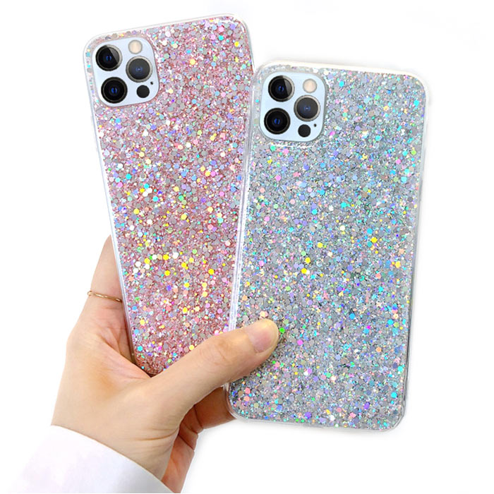 iPhone12 グリッターケース iPhone12mini TPUソフト 背面カバー iPhone12Pro スマホケース iPhone12ProMax ラメ入り アイフォン キラキラ ワイヤレス充電対応 耐衝撃 軽量 薄型 iPhone12 シリーズ　アイフォンケース キラキラ輝く 可愛い これからの季節にピッタリ 送料無料