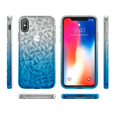 iPhoneSE2 スマホケース TPU 柔らか素材 iPhone8 ソフトケース カバー iPhoneXS iPhone7 iPhone 8 Plus iPhone X iPhoneX クリアケース 透明 ポリゴン柄 ダイヤモンドカット 耐衝撃 薄型軽量 キラキラ輝く 可愛い カメラレンズ保護　iPhone SE2 送料無料