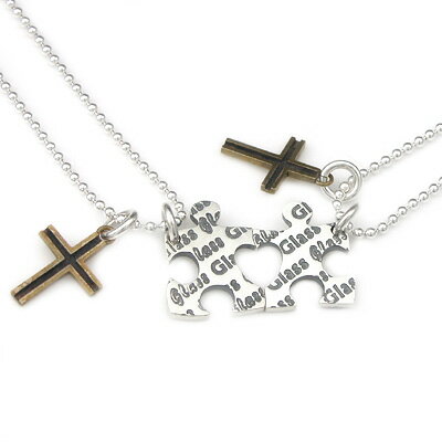 【ホワイトデー】美しい輝き『Glass』/ジグソーパズルペアペンダント DT-176+177