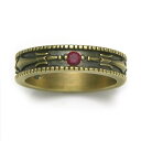 【メール便!送料無料※指定日・代引き・ギフト不可】ルビー(合成) 真鍮 名入れ 指輪 刻印 メンズ ユニセックス リング プレゼント 誕生日 クリスマス 父の日...