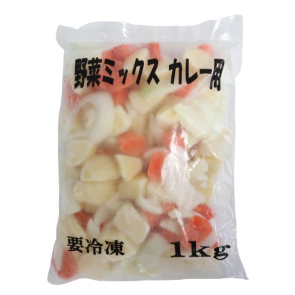 商品情報名称野菜ミックスカレー用 内容量1000グラム賞味期限（記載場所）対面に記載してあります。 保存方法-18℃以下で保存して下さい。 凍結前加熱の有無加熱してありません。加熱調理の必要性加熱してお召し上がりください。原産国名中国 輸入者 大洋エーアンドエフ株式会社東京都中央区豊海町4番5号　豊海振興ビル4F調理方法凍ったままの本品をお好みの味付けで、加熱調理してお召し上がり下さい。【冷凍】9933 野菜 ミックス カレー 用 1kg TAFCO【3980円以上送料無料】 業務用食品 時短調理 カレー シチュー 肉じゃが 冷凍野菜 冷凍食品 39ショップ 時短調理の味方！カレーやシチューにお使いください。使いたい分だけ使って、残りは冷凍できます。じゃが芋、人参、玉葱 8